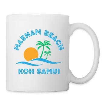 Plage de Mae Nam Koh Samui - Mug blanc - blanc - Droite