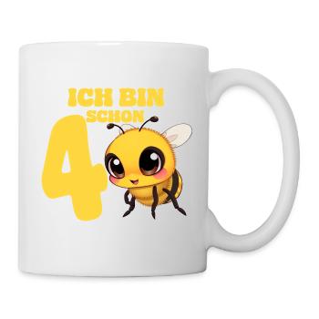 Anniversaire Abeille de 4 ans Abeille mignonne - Mug blanc - blanc - Droite