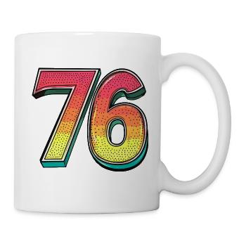 76 Zahl Bunt - Tasse - Weiß - Rechts