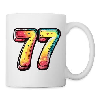 77 Number Multicolored - Mug - white - Right