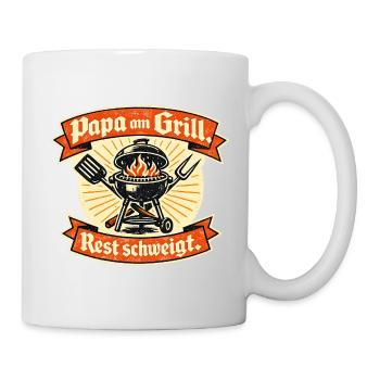 Papa am Grill – Vatertag Geschenk Design - Tasse - Weiß - Rechts