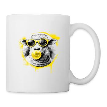 Agneau aux lunettes jaunes Pop Art - Mug blanc - blanc - Droite