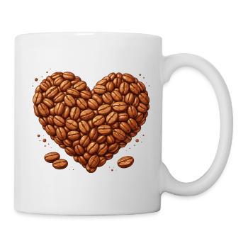 Illustration des grains du cœur du café - Mug blanc - blanc - Droite