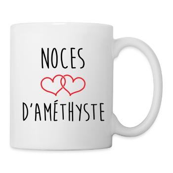 Amethyst-Hochzeit 48 Jahre Ehe - Tasse - Weiß - Rechts