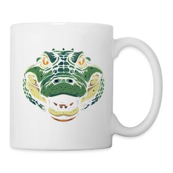 Krokodil Kopf Comic Illustration Krokodilkopf Mode - Tasse - Weiß - Rechts