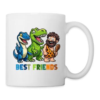 Dino Best Friends Höhlenmensch Comic - Tasse - Weiß - Rechts