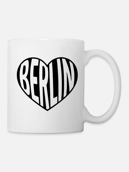 Berlin Herz Typo - Tasse - Weiß