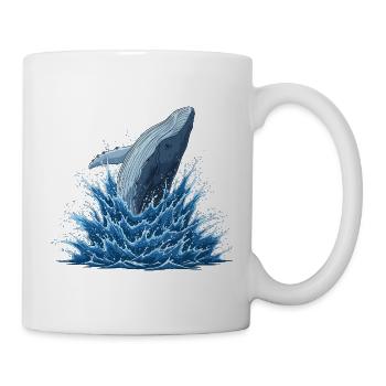 Waleschwung im Wasserwirbel - Tasse - Weiß - Rechts