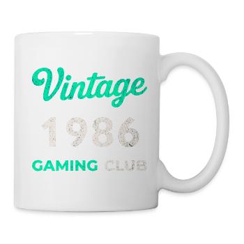Vintage 1986 – Gaming Club Retro Geburtsjahr - Tasse - Weiß - Rechts
