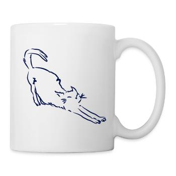 Le chat s’étire - Mug blanc - blanc - Droite