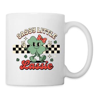 Freche Kleine Lassie St. Patricks Tag Sankt Pattys - Tasse - Weiß - Rechts