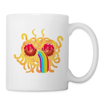 Pastafari FSM Atheist Flying Spaghetti Monster - Tasse - Weiß - Rechts