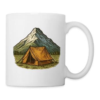Bergzelt im Alpenglühen - Tasse - Weiß - Rechts