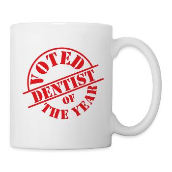 Dentist of the Year Official Red Stamp - Mug - white - Right