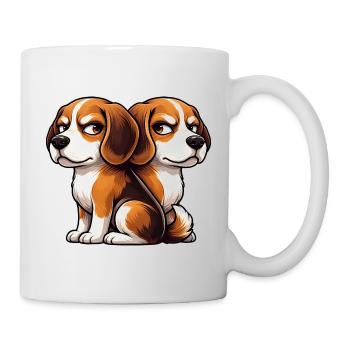 Amis de dessins animés Beagle mignons - Mug blanc - blanc - Droite