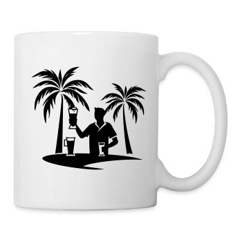 Holiday Palm Trees Beach Silhouette - Mug - white - Right