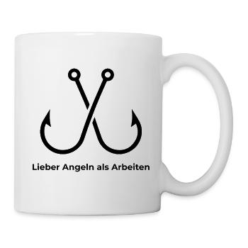 Lieber Angelne als Arbeiten - Tasse - Weiß - Rechts