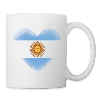Cœur du drapeau argentin Fierté argentine Art de la fierté - Mug blanc - blanc - Droite