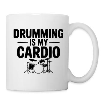 Trommeln ist mein Cardio - Tasse - Weiß - Rechts