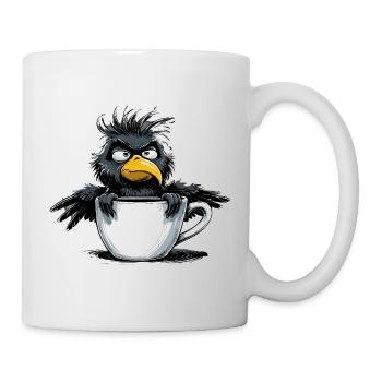 Morning grouch coffee no desire raven bad mood - Mug - white - Right