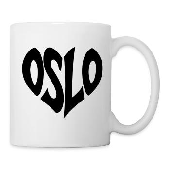 Oslo - Norwegen Schriftzug  - Tasse - Weiß - Rechts
