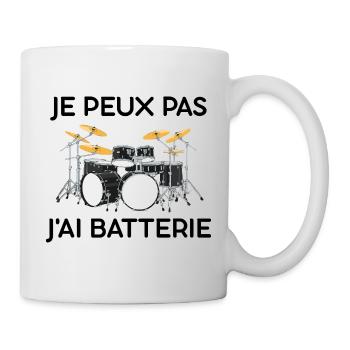 Je peux Pas J'ai Batterie Batteur Percussion - Mug blanc - blanc - Droite