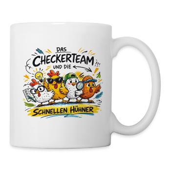 The checker team and the fast chickens - Mug - white - Right