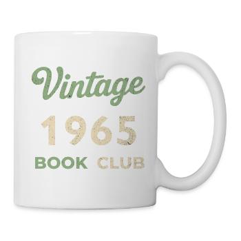 Vintage 1965 Book Club Retro Geburtsjahr Geschenk - Tasse - Weiß - Rechts