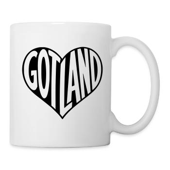 Gotland Schweden im Herz Schrift - Tasse - Weiß - Rechts