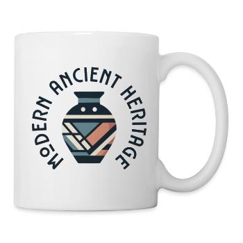 Modernes antikes Erbe – Geometrische Vase - Tasse - Weiß - Rechts