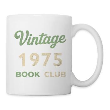 Vintage 1975 Book Club Retro Geburtsjahr Geschenk - Tasse - Weiß - Rechts