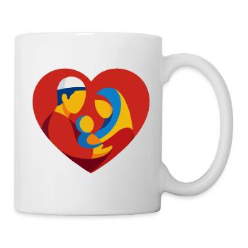Colorful Muslim Family in Heart - Mug - white - Right