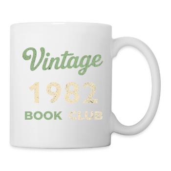 Vintage 1982 Book Club Retro Geburtsjahr Geschenk - Tasse - Weiß - Rechts