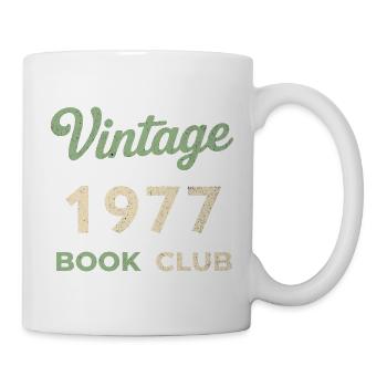 Vintage 1977 Book Club Retro Geburtsjahr Geschenk - Tasse - Weiß - Rechts