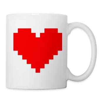 Pixel Red Heart Pixel Art - Mug - white - Right