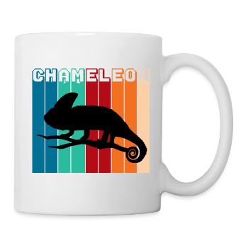Retro Chameleon Silhouette Vintage Reptile Graphic - Tasse - Weiß - Rechts