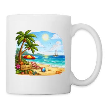Willkommen am Tropenstrand - Tasse - Weiß - Rechts
