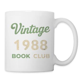 Vintage 1988 Book Club Retro Geburtsjahr Geschenk - Tasse - Weiß - Rechts