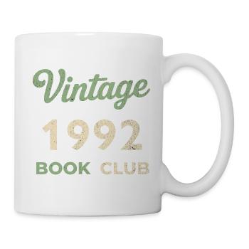 Vintage 1992 Book Club Retro Geburtsjahr Geschenk - Tasse - Weiß - Rechts