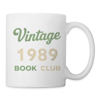 Vintage 1988 Book Club Retro Geburtsjahr Geschenk - Tasse - Weiß - Rechts