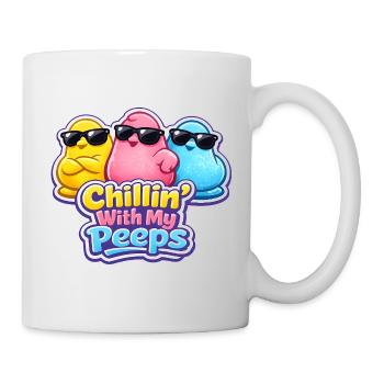 Poussin, Printemps, Fleurs, Été, Pâques, Jardin - Mug blanc - blanc - Droite