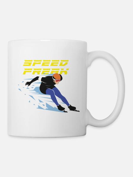 Eisschnellauf: Speed Freak - Tasse - Weiß