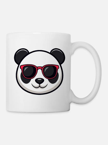 Panda Rote Brille - Tasse - Weiß
