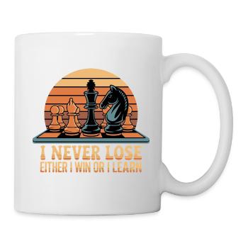Schach Spruch - Ich verliere nie - Tasse - Weiß - Rechts