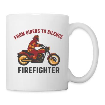 Feuerwehrmann-Biker-Abzeichen Schablone Kunst - Tasse - Weiß - Rechts