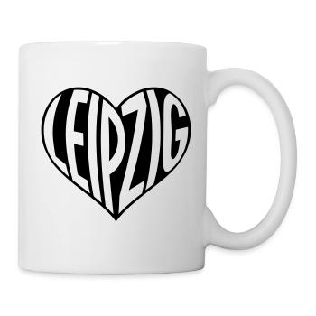 Leipzig Herz Typo - Tasse - Weiß - Rechts