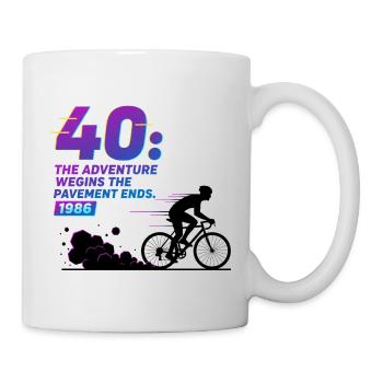 40th Birthday Gravel Biking Adventure Tee - Mug - white - Right