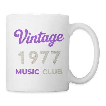 Vintage 1977 Music Club Retro Année de naissance vintage - Mug blanc - blanc - Droite