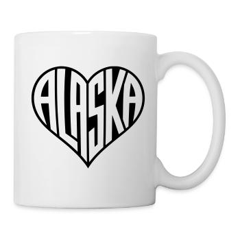 L’Alaska en lettres de cœur - Mug blanc - blanc - Droite
