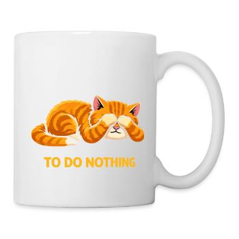 J’avais prévu de ne rien faire, chat - Mug blanc - blanc - Droite